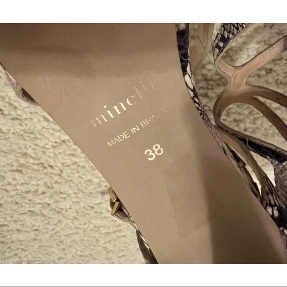 Minelli Python Leather Heeled Sandals - Picture 5 of 5